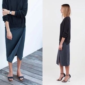 Emerson Fry Midi Wrap Skirt - Washed slate